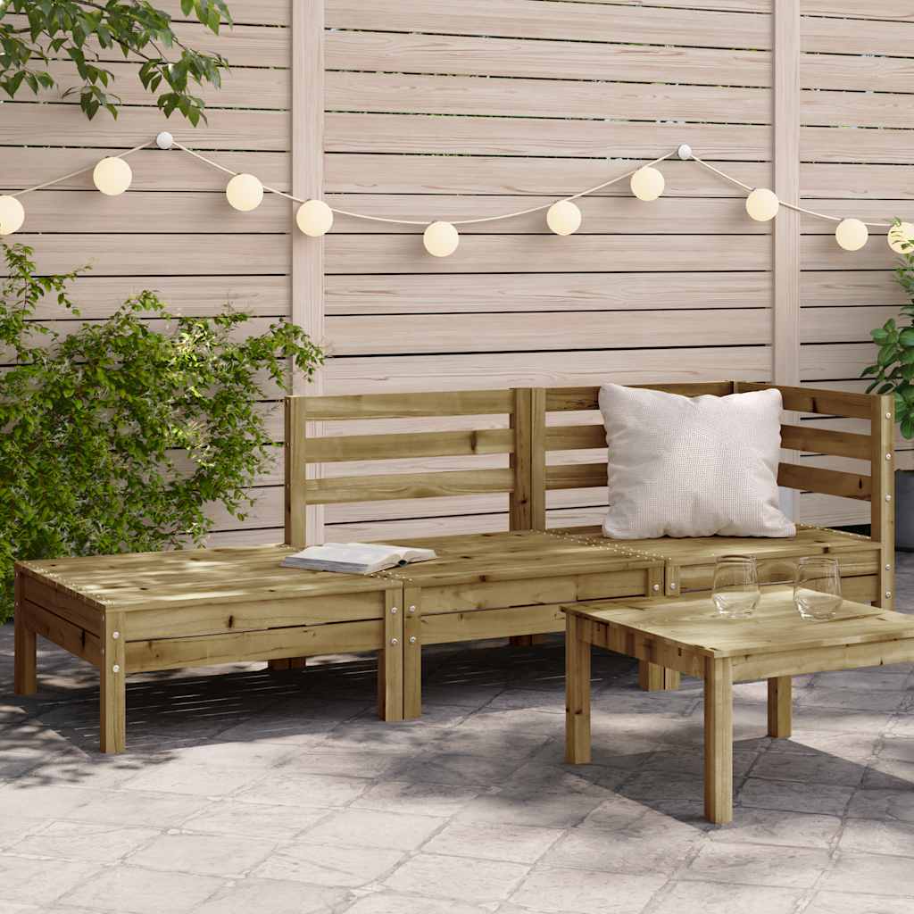 Garden Sofa | Set Of 2 | Natural Wood | Treated Pinewood | Medium
