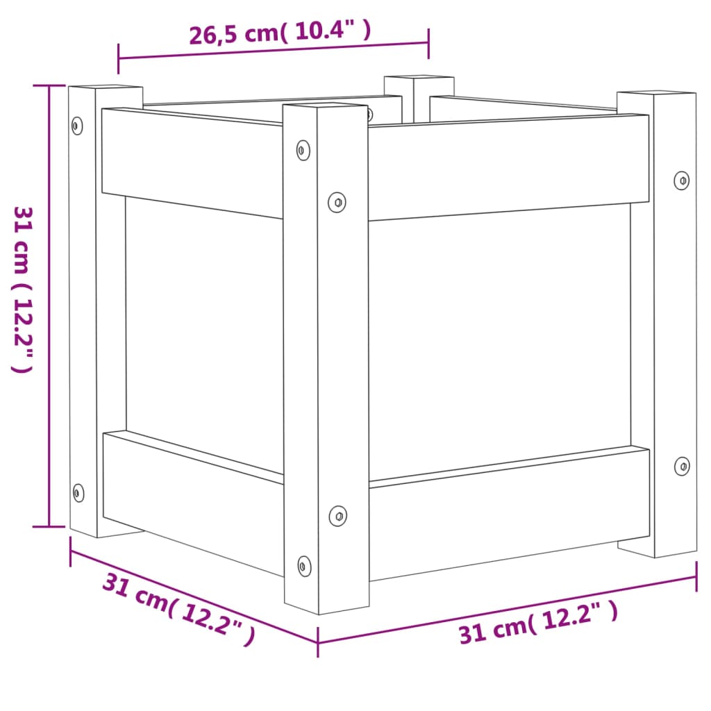 Garden Planter 31X31X31 Cm Solid Wood Douglas