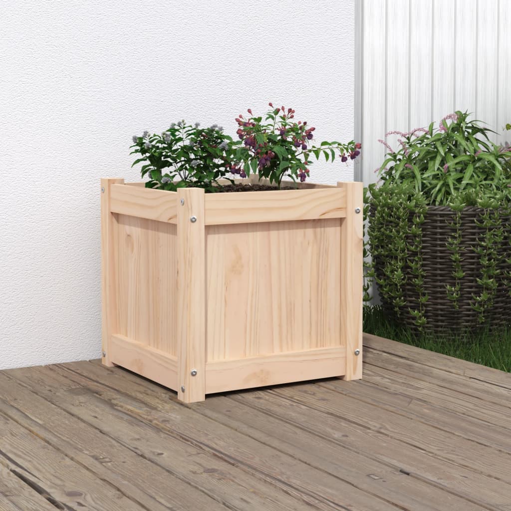 Garden Planters 2 Pcs Wax Brown Solid Wood Pine