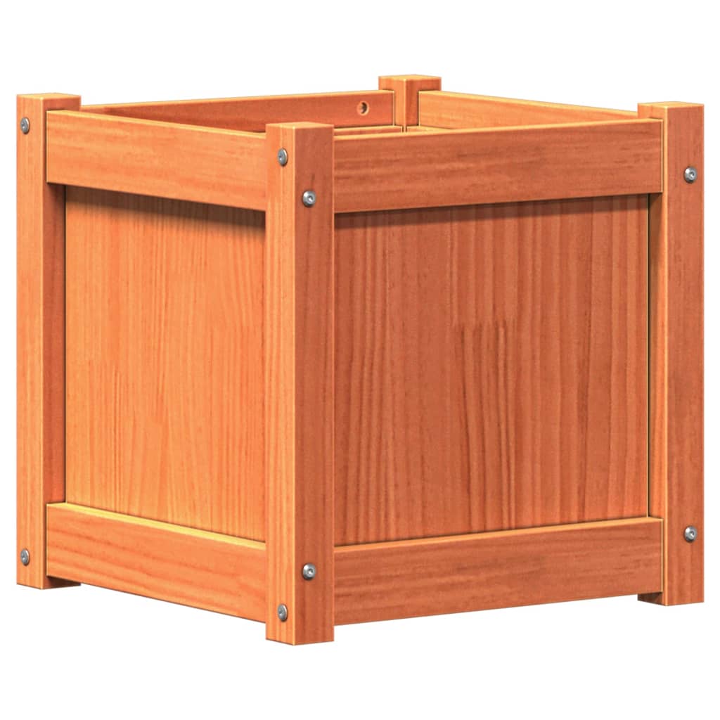 Garden Planters 2 Pcs Wax Brown Solid Wood Pine