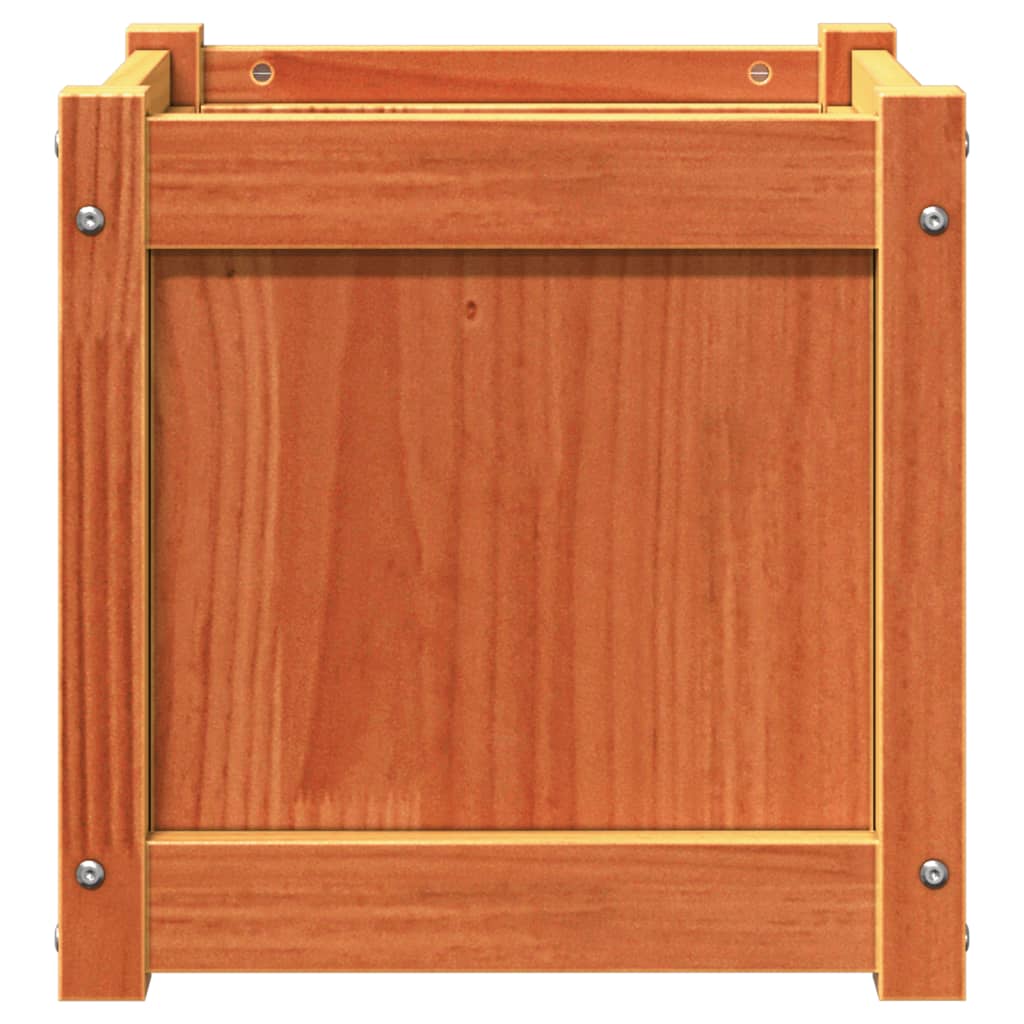 Garden Planters 2 Pcs Wax Brown Solid Wood Pine