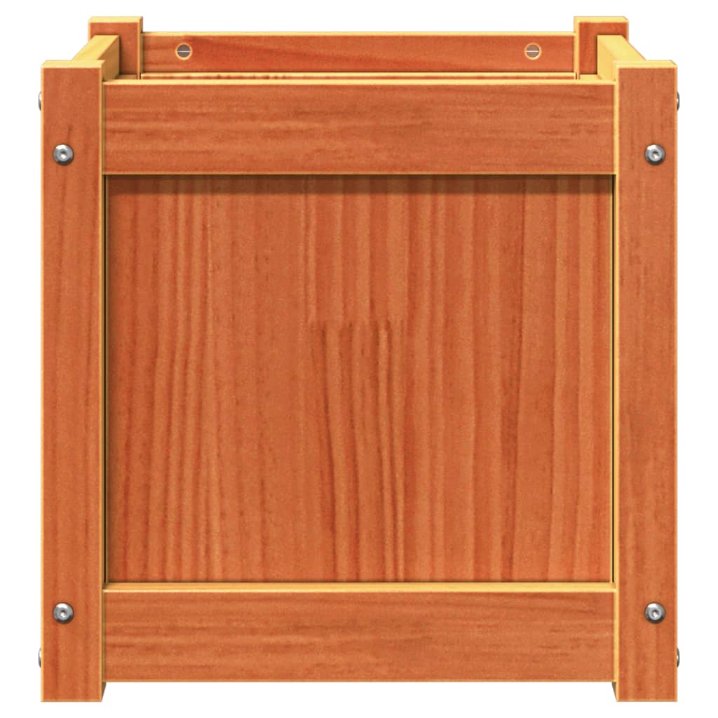 Garden Planters 2 Pcs Wax Brown Solid Wood Pine