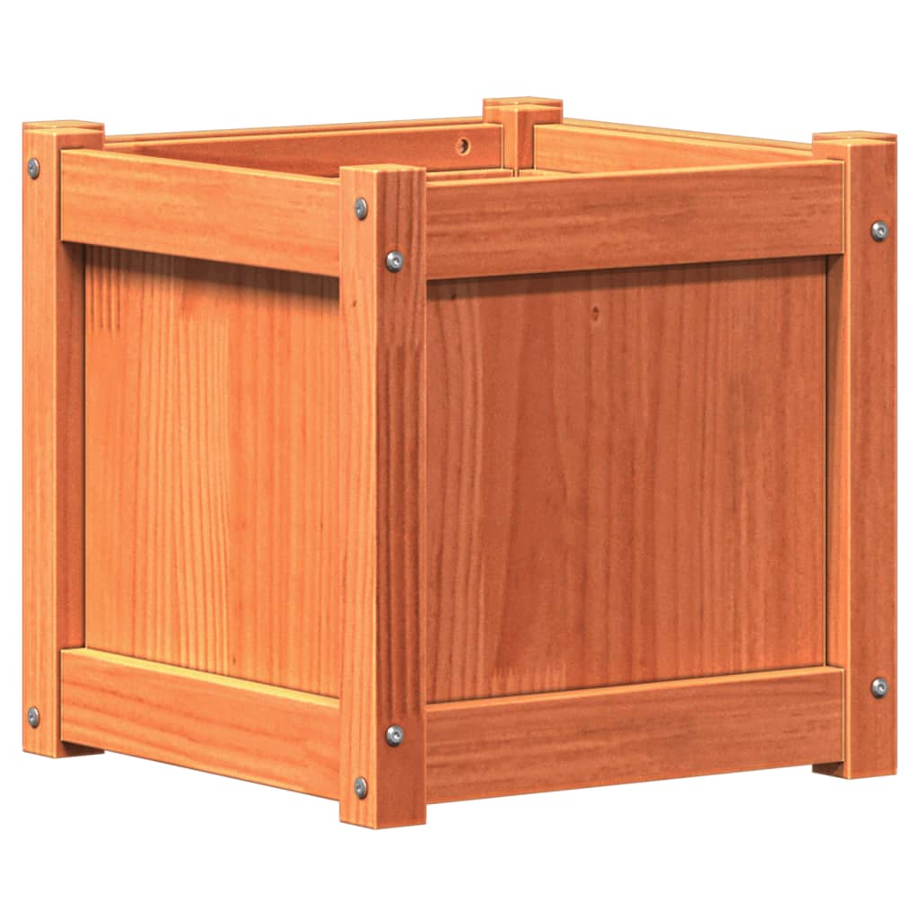 Garden Planters 2 Pcs Wax Brown Solid Wood Pine