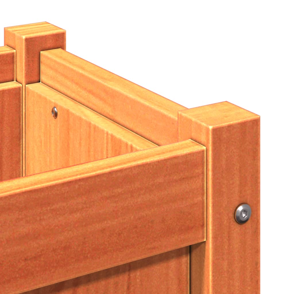 Garden Planters 2 Pcs Wax Brown Solid Wood Pine