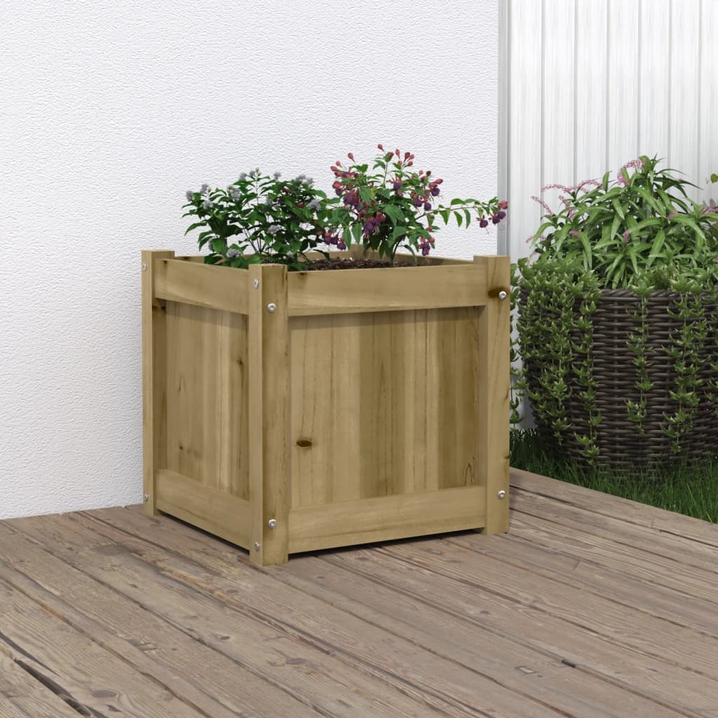 Garden Planters 2 Pcs Wax Brown Solid Wood Pine