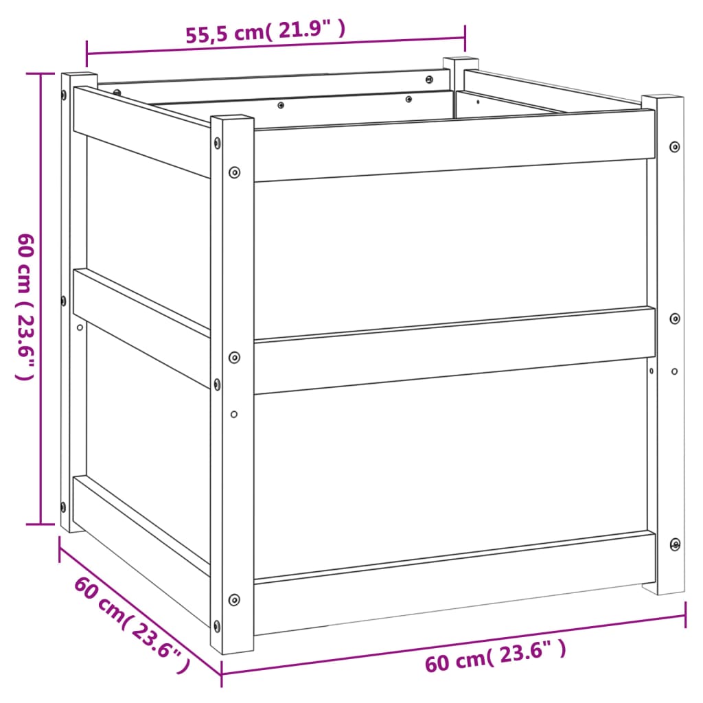 Garden Planter 60X60X60 Cm Solid Wood Douglas