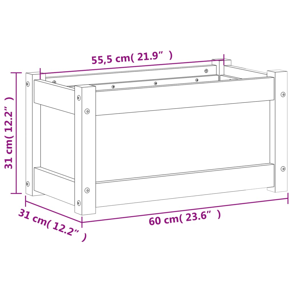 Garden Planters 2 Pcs Wax Solid Wood Pine