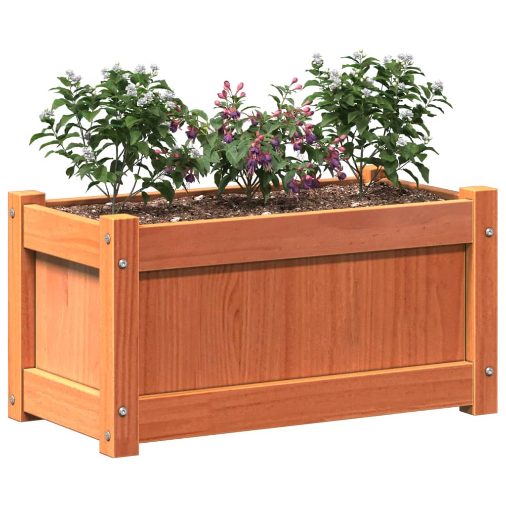 Garden Planters 2 Pcs Wax Solid Wood Pine