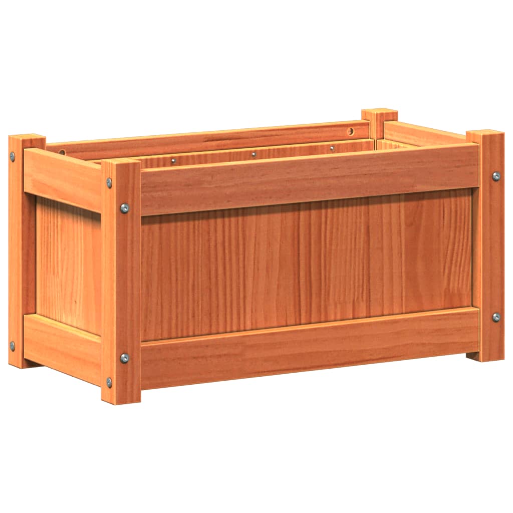 Garden Planters 2 Pcs Wax Solid Wood Pine