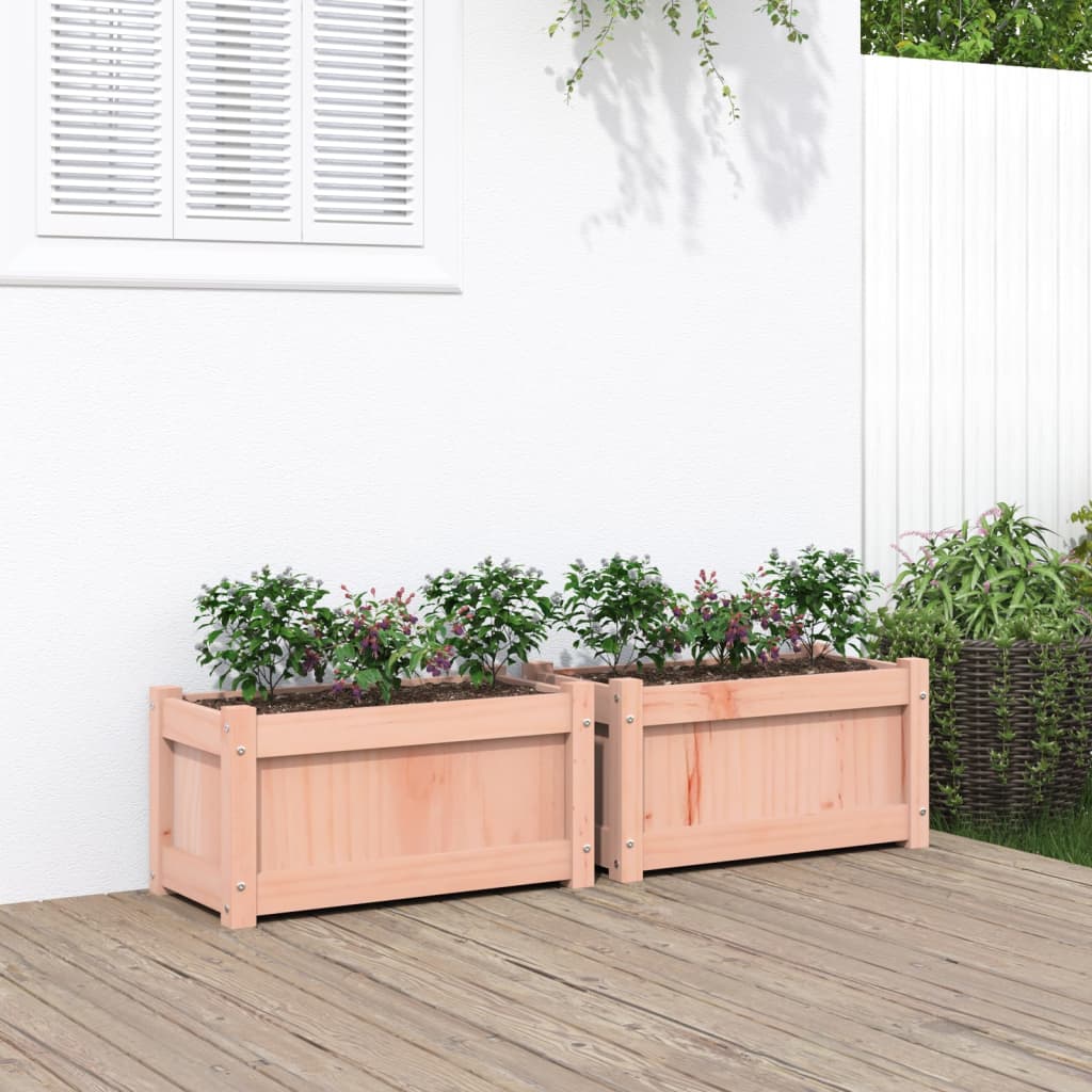 Garden Planters 2 Pcs Wax Solid Wood Pine