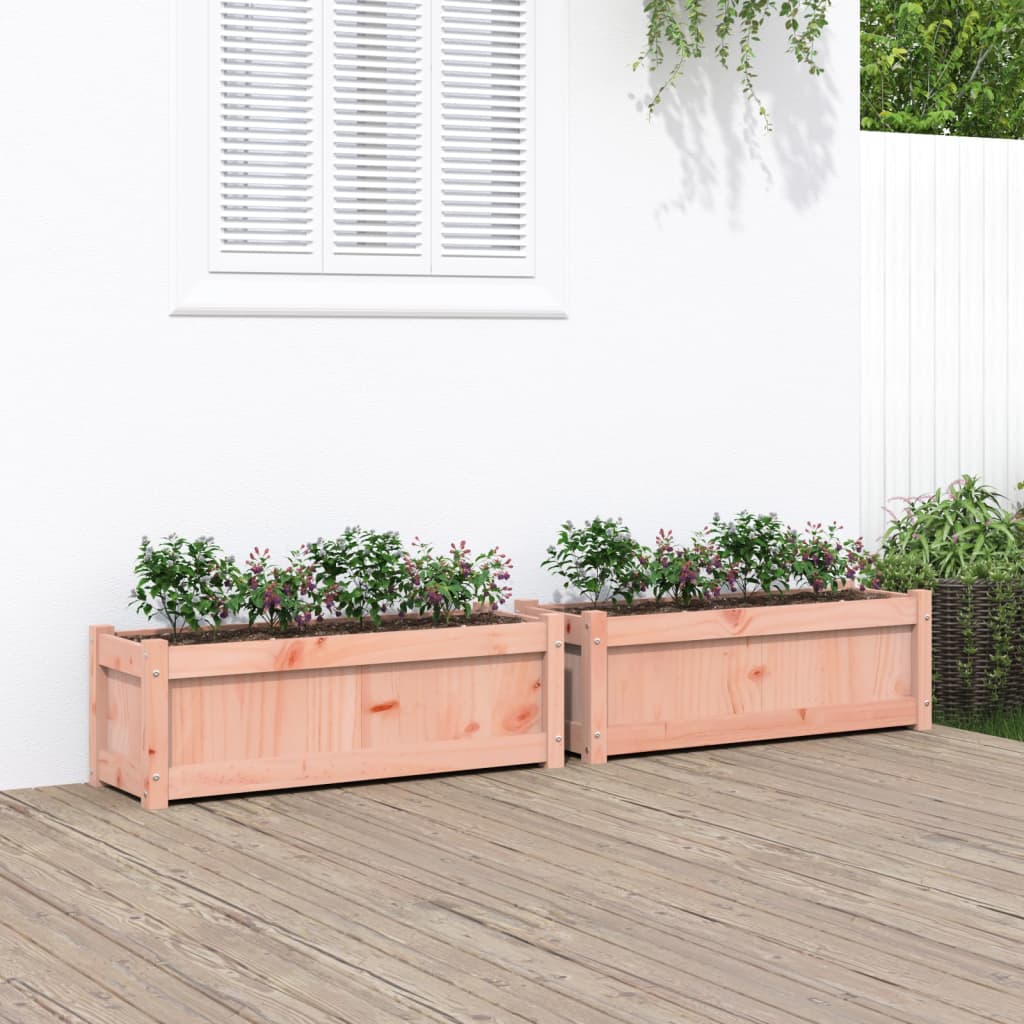 Garden Planters 2 Pcs Solid Wood Pine