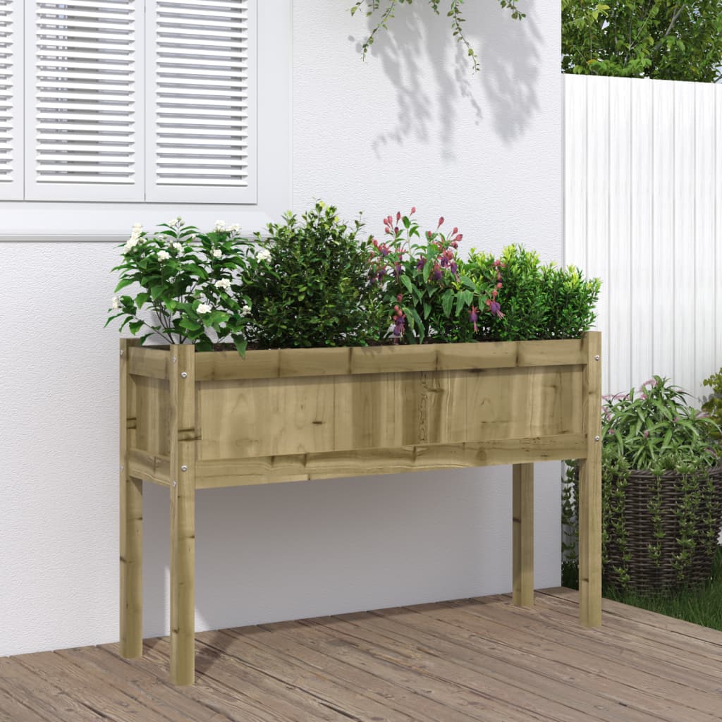 Garden Planters 2 Pcs With Legs Wax Brown Solid Wood Pine