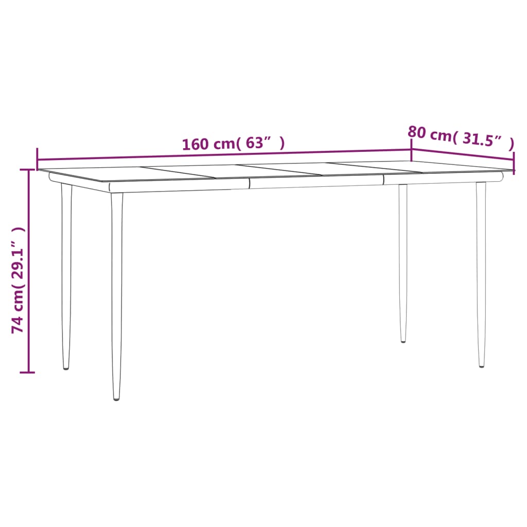 5 Piece Garden Dining Set Grey And Black Poly Rattan And Steel