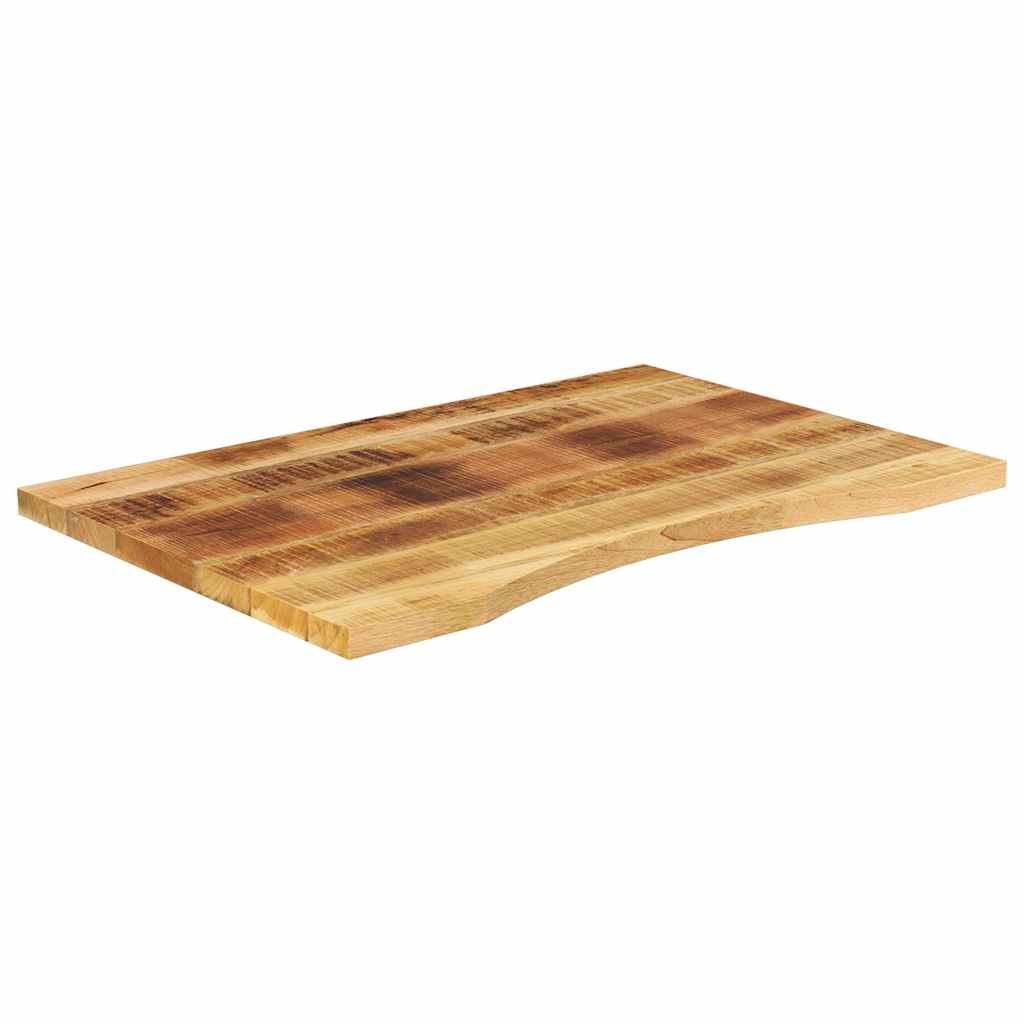 Table Tops Desk Top Curve 80X50X2.5 Cm Solid Wood Rough Mango LED 80 cm