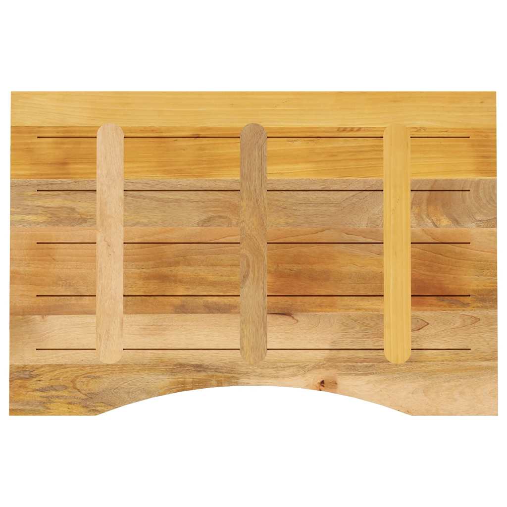 Table Tops Desk Top Curve 80X50X2.5 Cm Solid Wood Rough Mango LED 80 cm