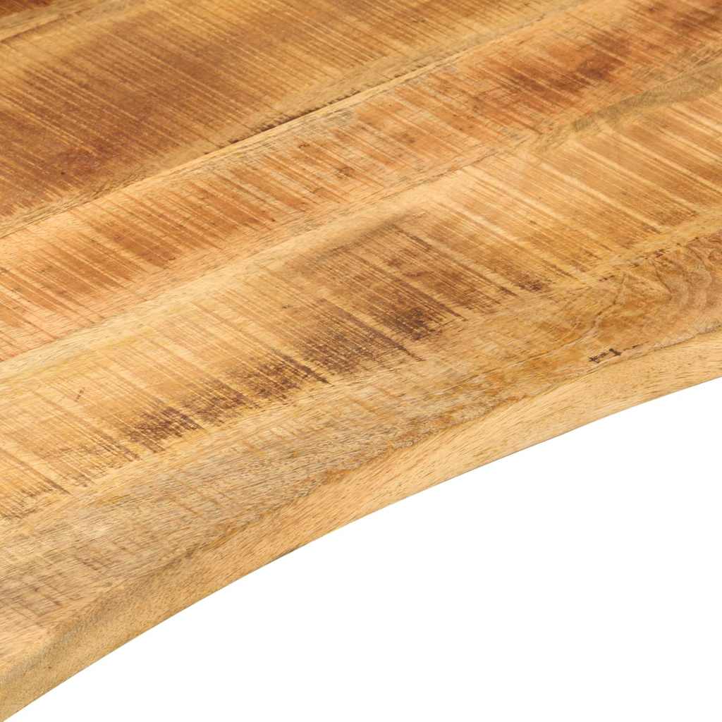 Desk Top With Curve 100X50X2.5 Cm Solid Wood Rough Mango