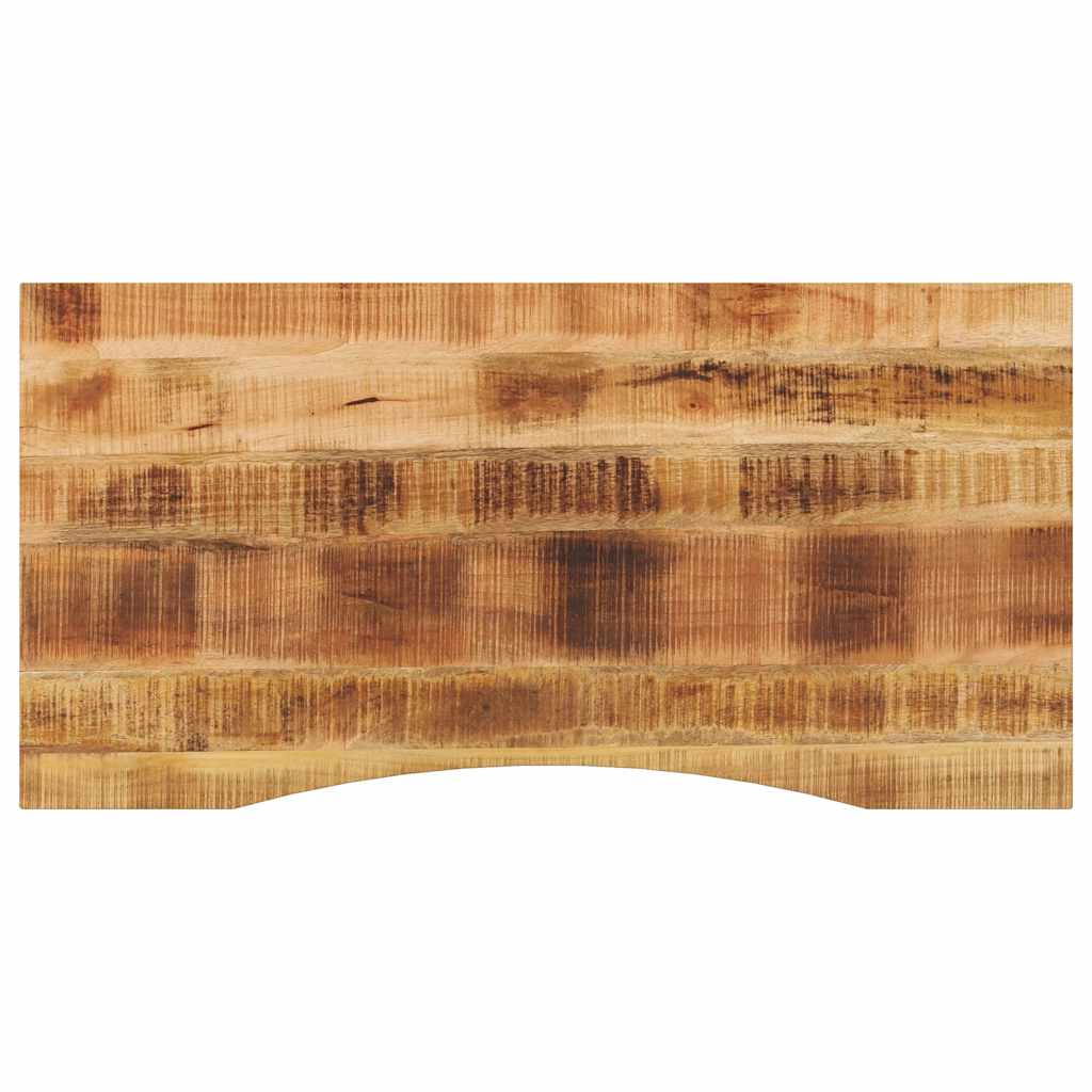 Desk Top With Curve 140X50X2.5 Cm Solid Wood Rough Mango
