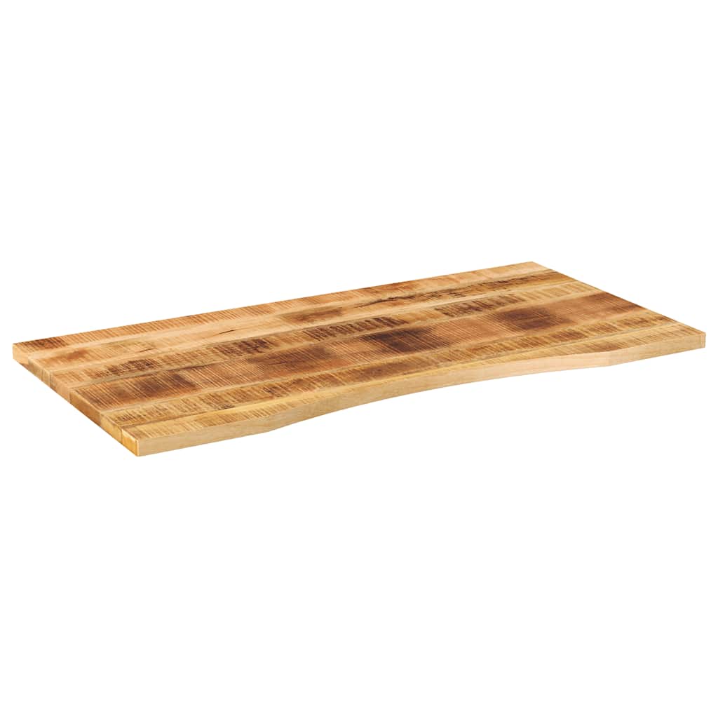 Desk Top With Curve 140X50X2.5 Cm Solid Wood Rough Mango