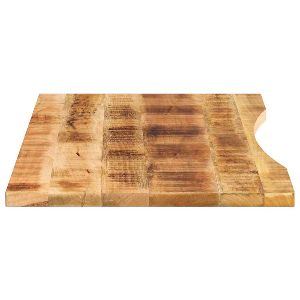 Desk Top With Curve 140X50X2.5 Cm Solid Wood Rough Mango