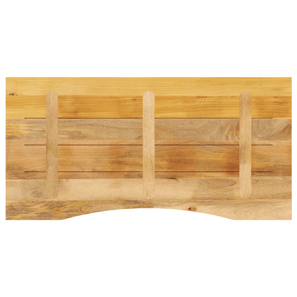 Desk Top With Curve 140X50X2.5 Cm Solid Wood Rough Mango
