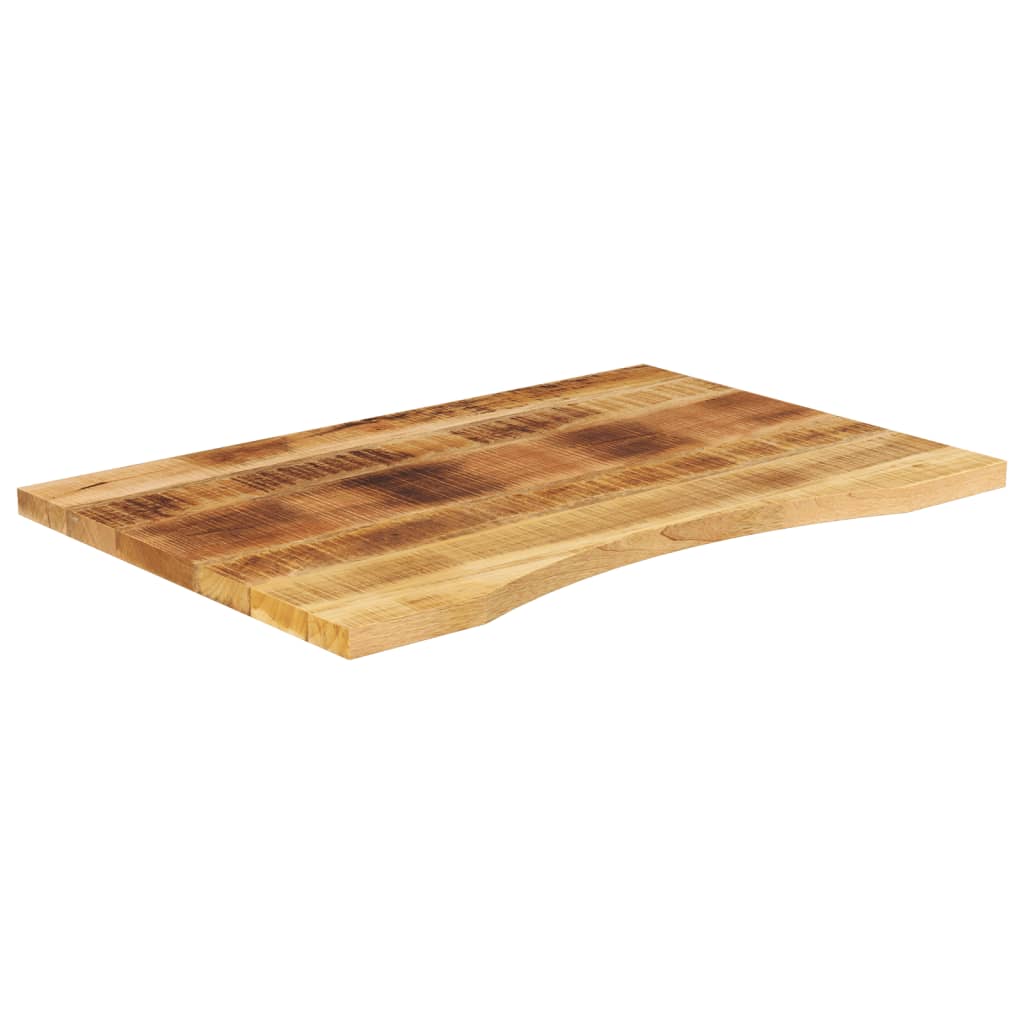 Desk Top With Curve 90X60X2.5 Cm Solid Wood Rough Mango