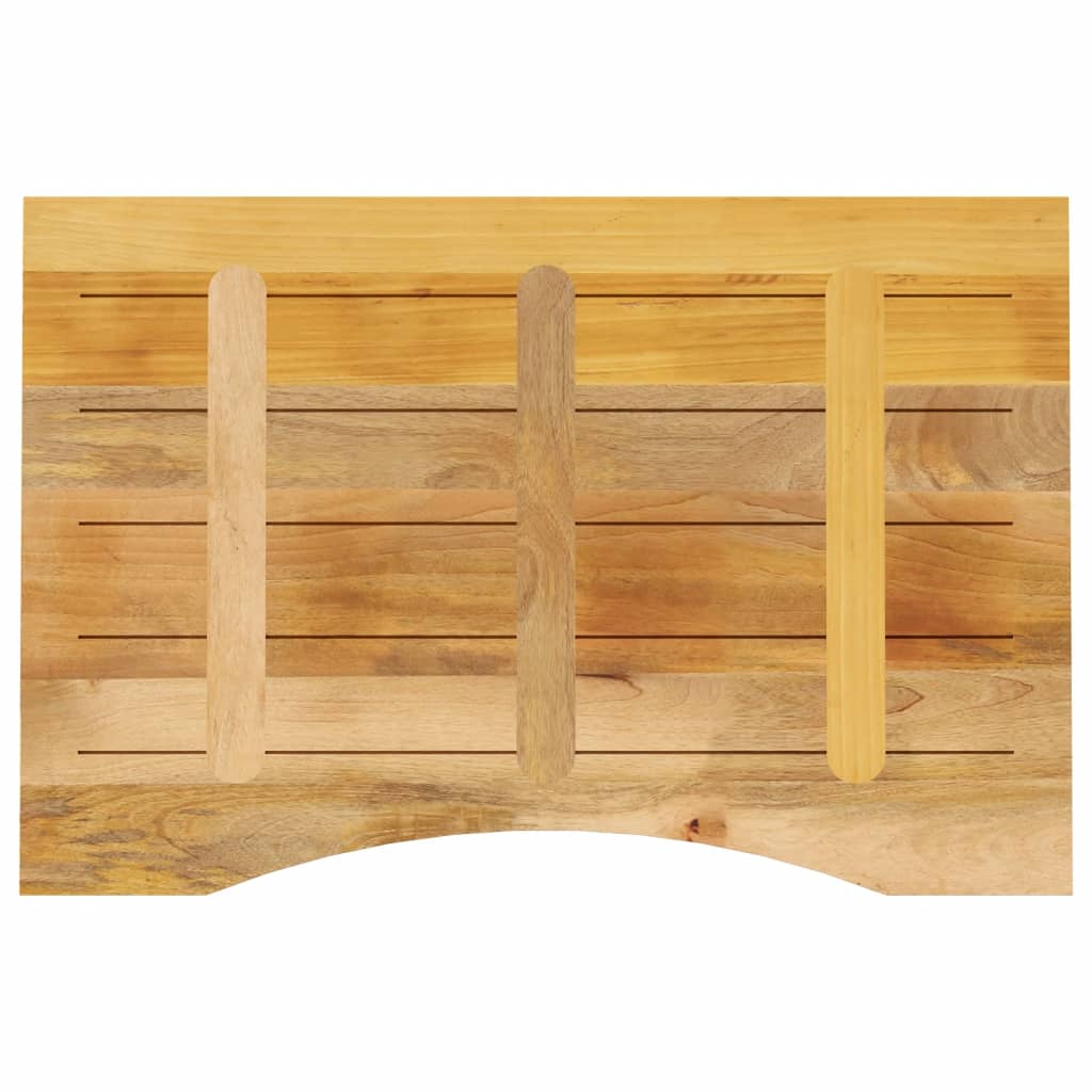 Desk Top With Curve 90X60X2.5 Cm Solid Wood Rough Mango