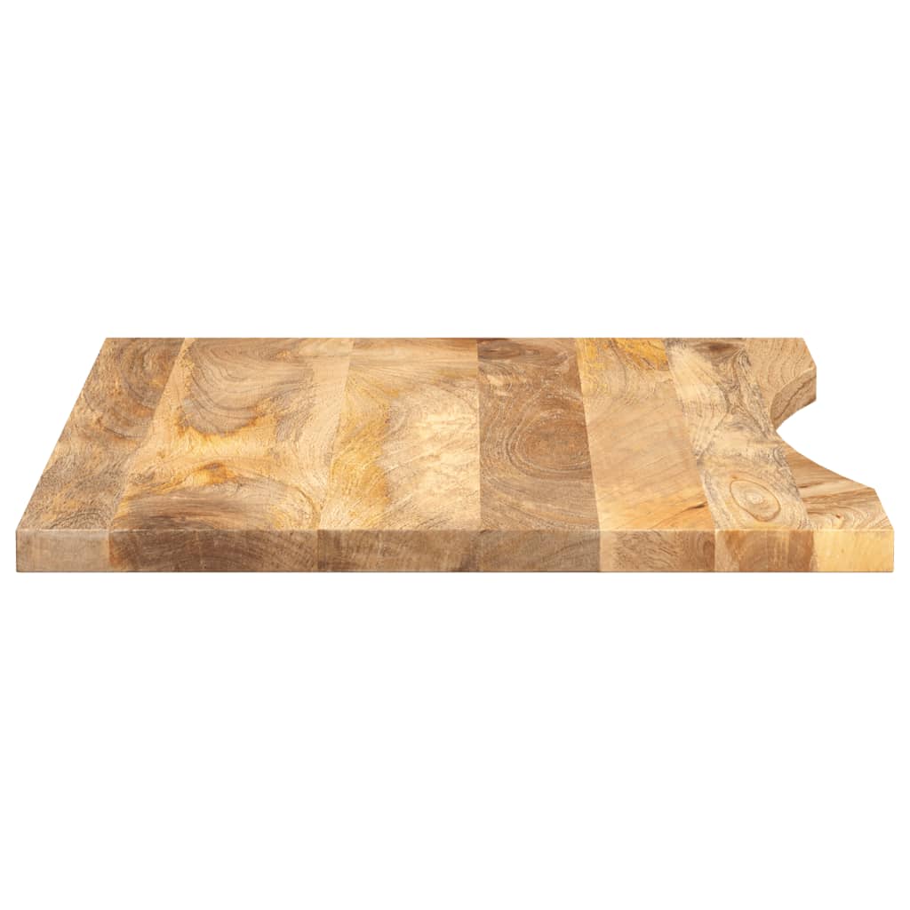 Desk Top With Curve 90X50X2.5 Cm Solid Wood Rough Mango