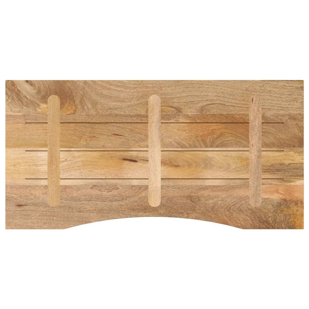 Desk Top With Curve 120X50X2.5 Cm Solid Wood Rough Mango