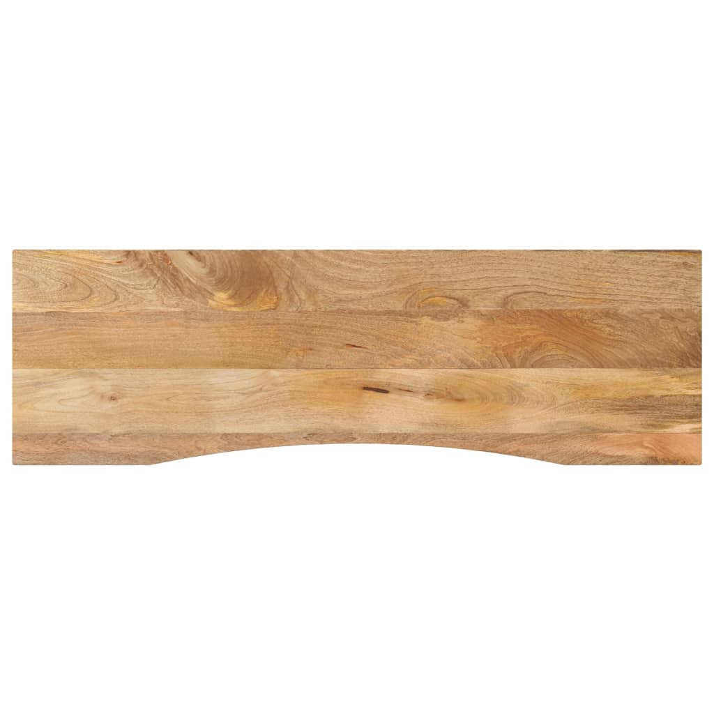 Desk Top With Curve 160X50X2.5 Cm Solid Wood Rough Mango