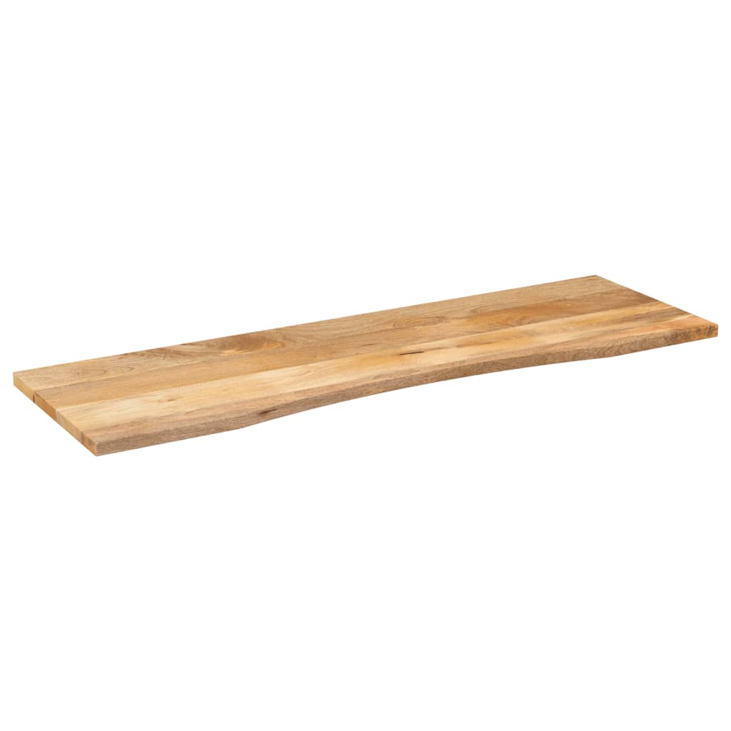 Desk Top With Curve 160X50X2.5 Cm Solid Wood Rough Mango