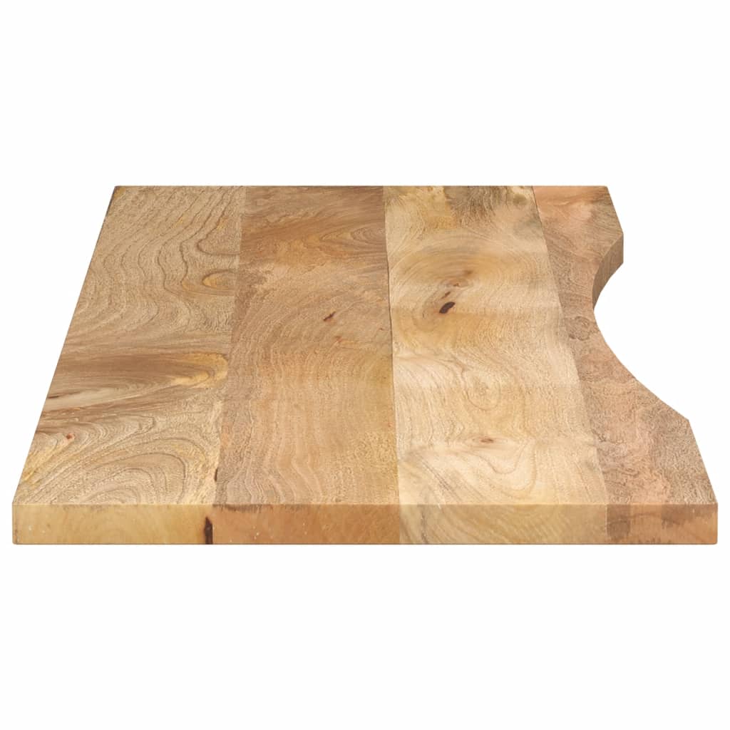 Desk Top With Curve 160X50X2.5 Cm Solid Wood Rough Mango