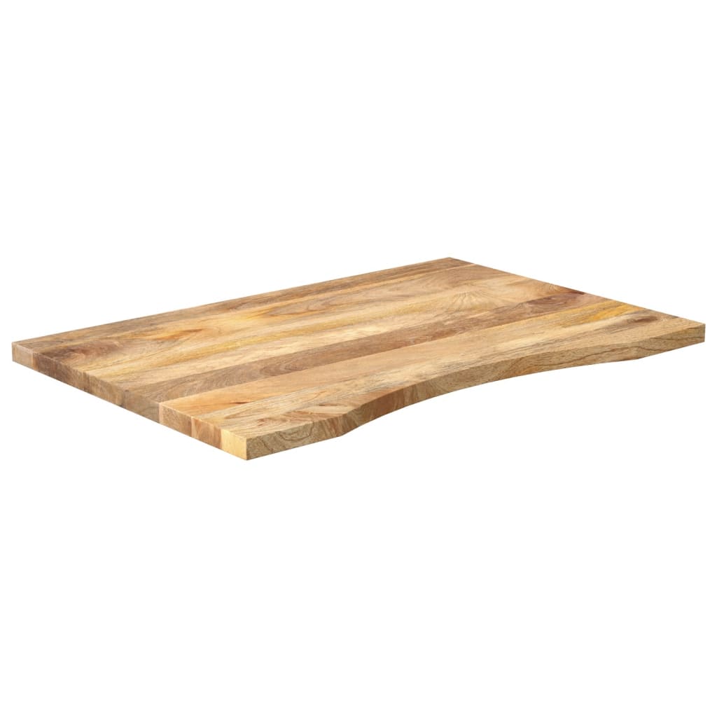 Desk Top With Curve 90X60X2.5 Cm Solid Wood Rough Mango