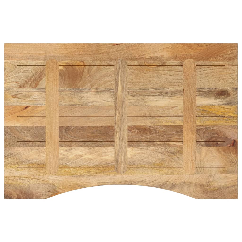 Desk Top With Curve 90X60X2.5 Cm Solid Wood Rough Mango