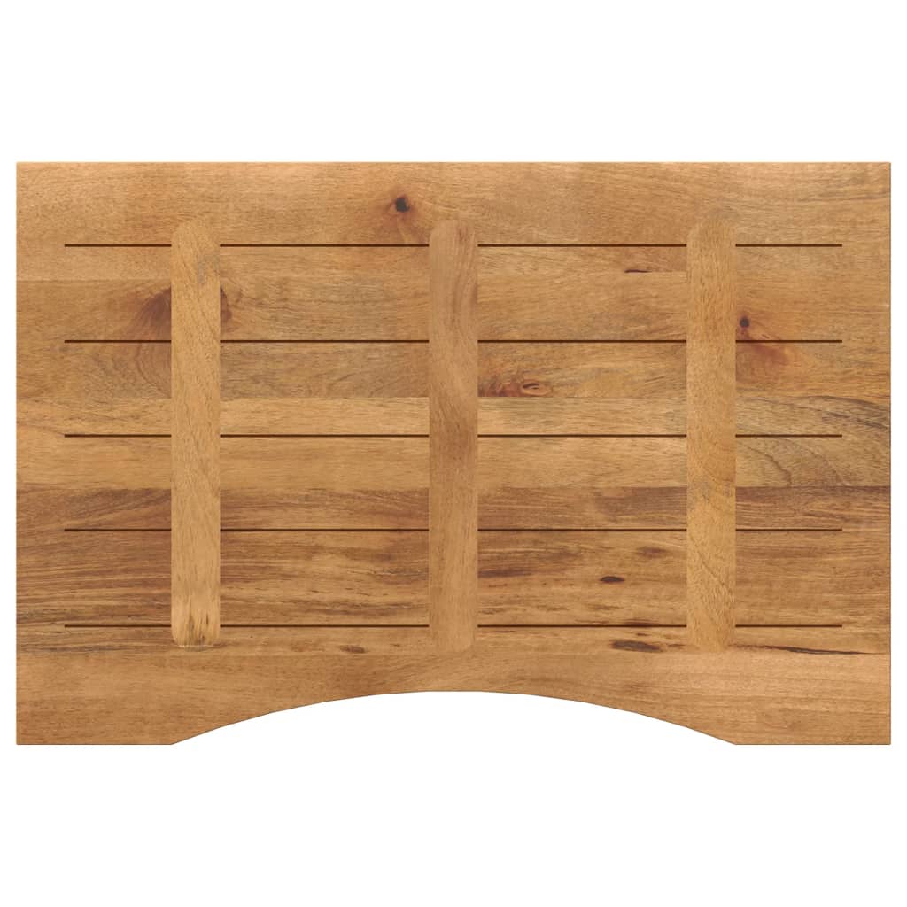 Desk Top With Curve 100X50X2.5 Cm Solid Wood Rough Mango