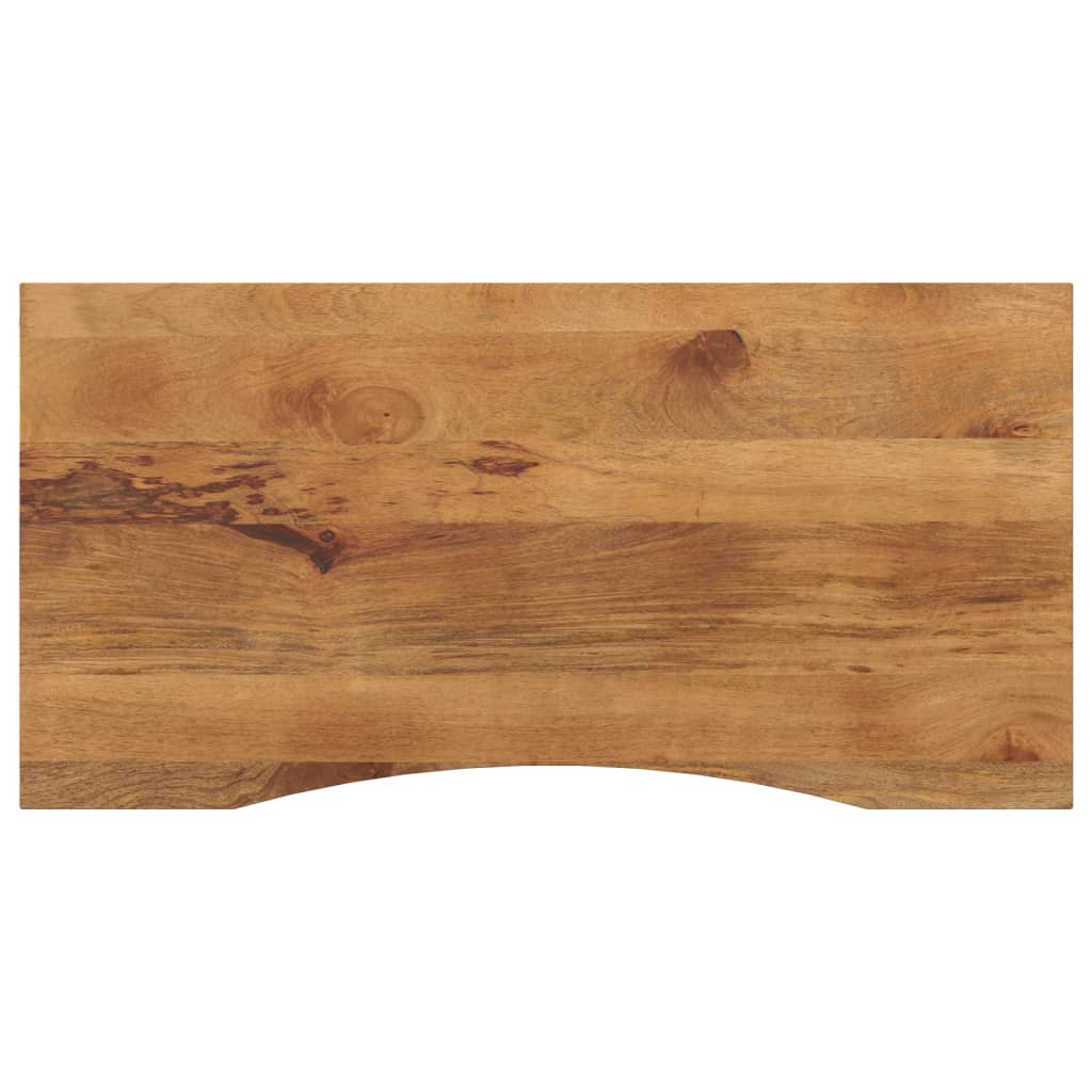 Desk Top With Curve 120X50X2.5 Cm Solid Wood Rough Mango