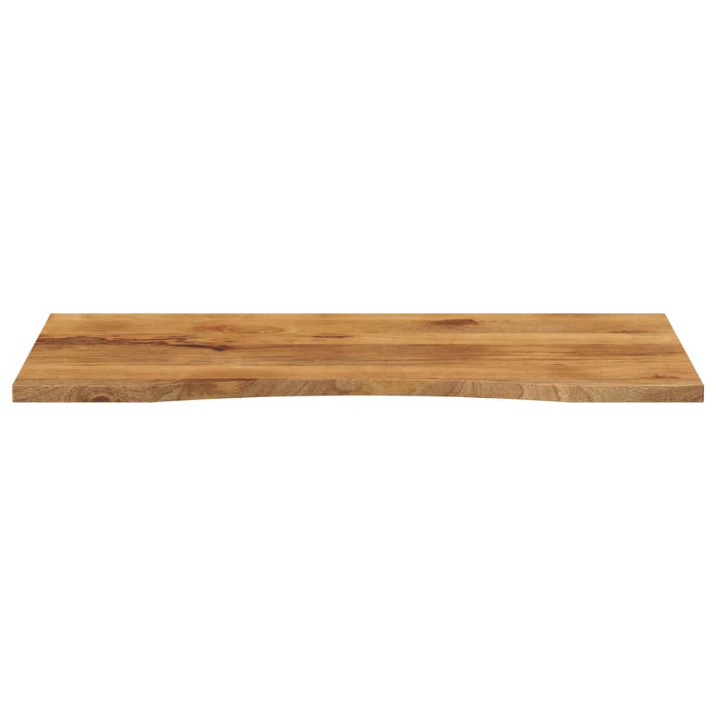 Desk Top With Curve 120X50X2.5 Cm Solid Wood Rough Mango