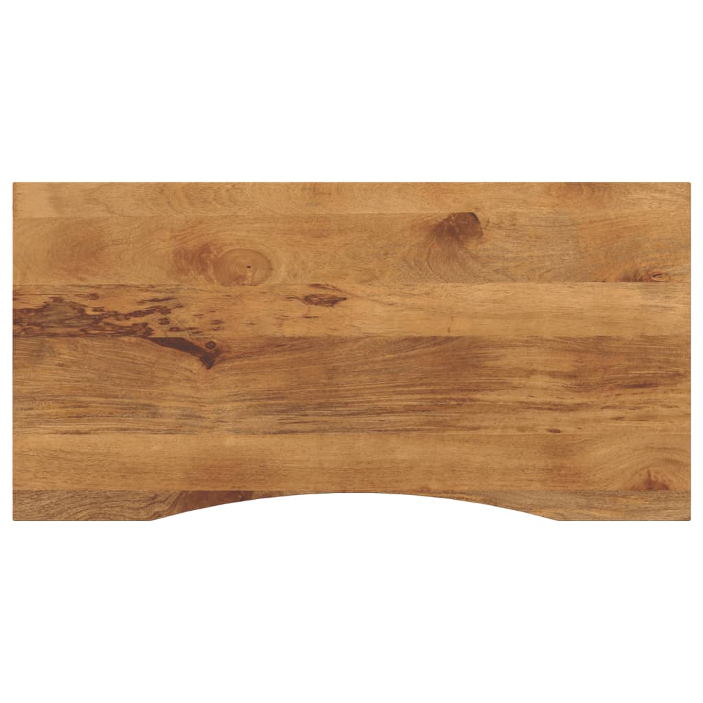 Desk Top With Curve 140X50X2.5 Cm Solid Wood Rough Mango
