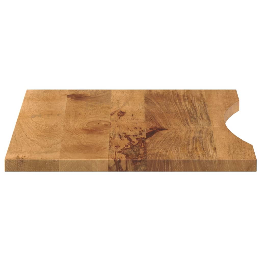 Desk Top With Curve 90X60X2.5 Cm Solid Wood Rough Mango