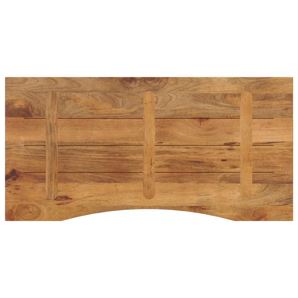 Desk Top With Curve 120X60X2.5 Cm Solid Wood Rough Mango