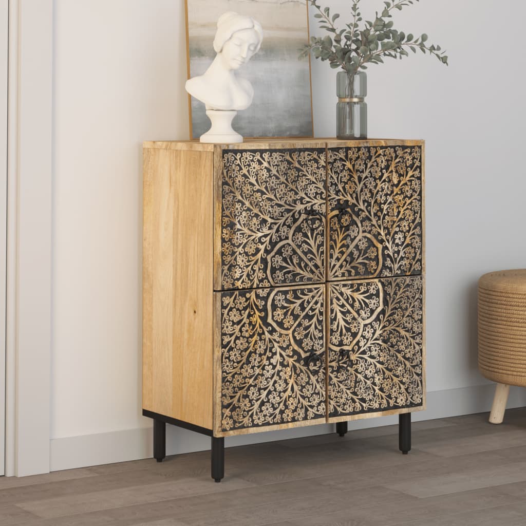 Side Cabinet 60X33X75 Cm Solid Wood Mango
