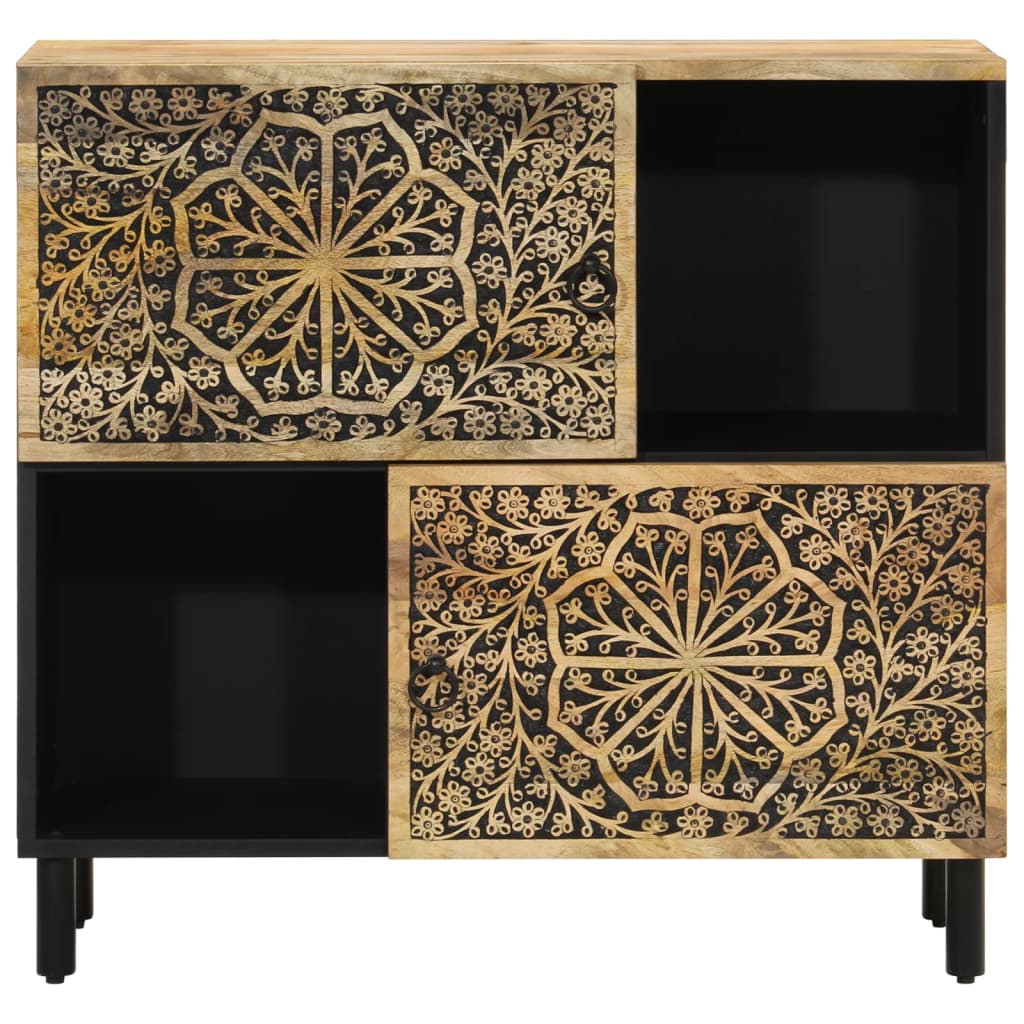 Sideboard Side Cabinet 80X33X75 Cm Solid Wood Mango engineered wood iron 80 cm