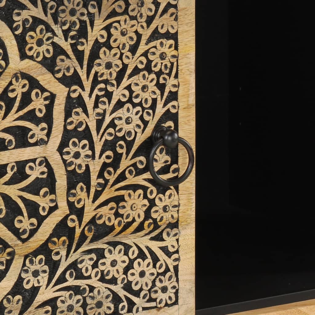 Sideboard Side Cabinet 80X33X75 Cm Solid Wood Mango engineered wood iron 80 cm