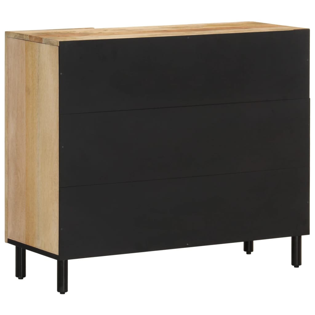 Sideboard Side Cabinet 90X33X75 Cm Solid Wood Mango engineered wood iron 90 cm