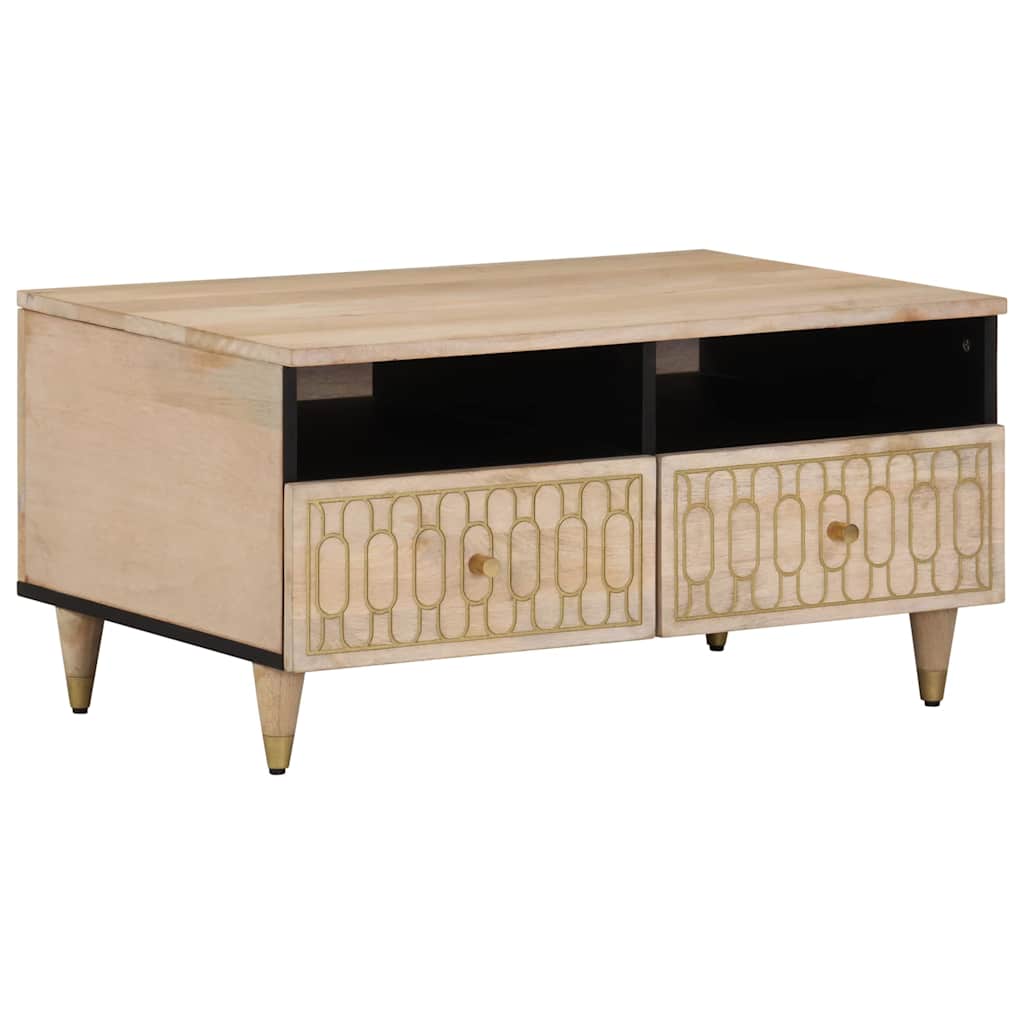 Coffee Table 80X54X40 Cm Solid Wood Mango Black Brown Honey Brown 80 Cm Brown 80