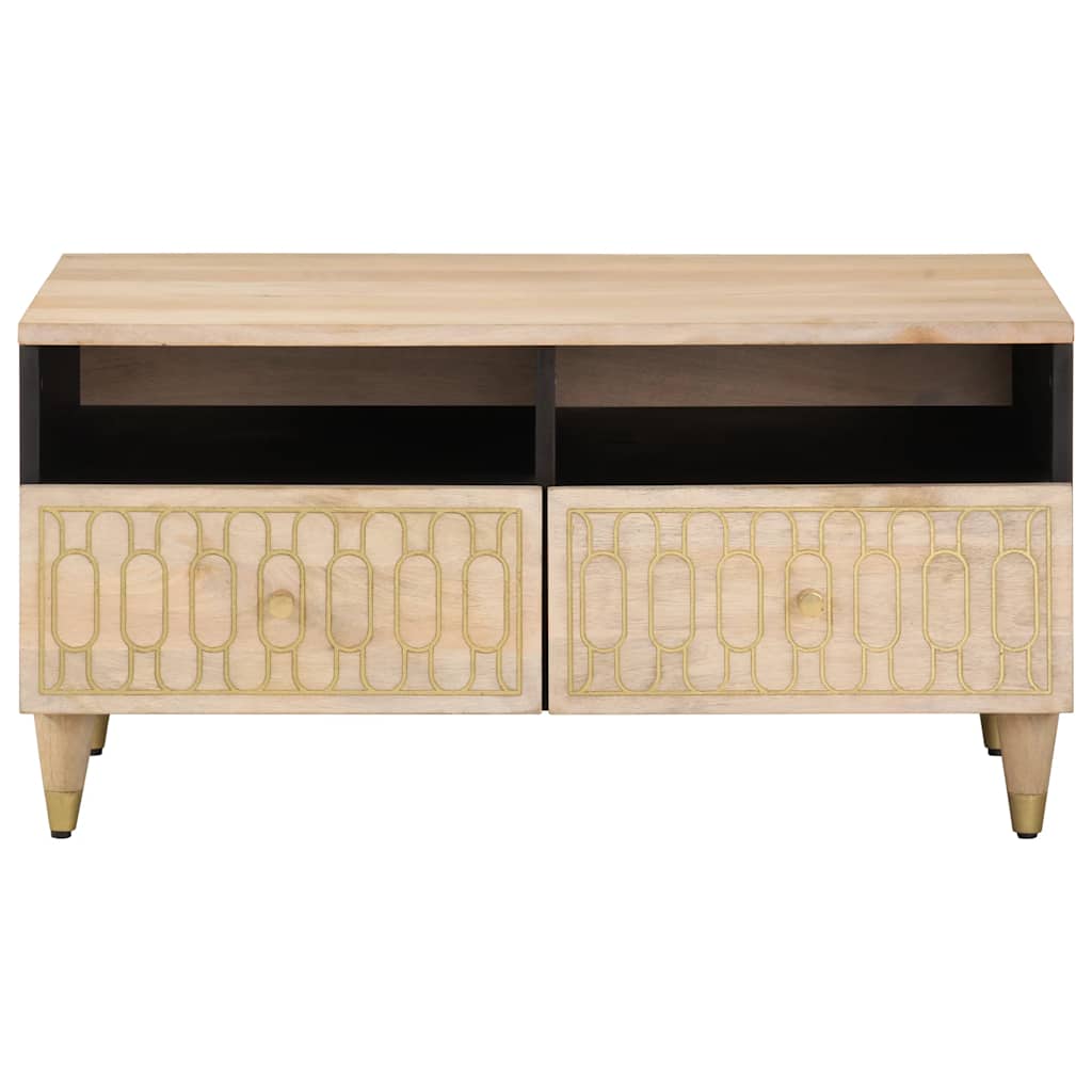 Coffee Table 80X54X40 Cm Solid Wood Mango Black Brown Honey Brown 80 Cm Brown 80