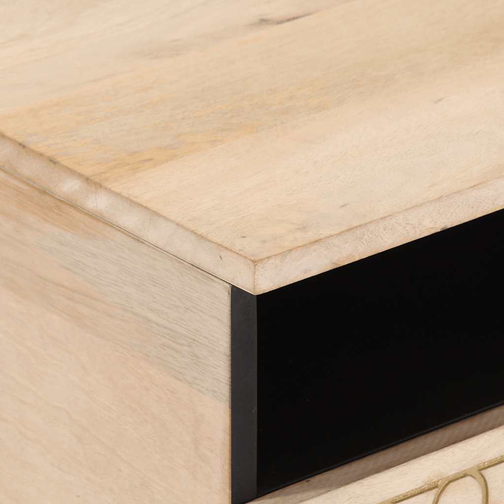 Coffee Table 80X54X40 Cm Solid Wood Mango Black Brown Honey Brown 80 Cm Brown 80