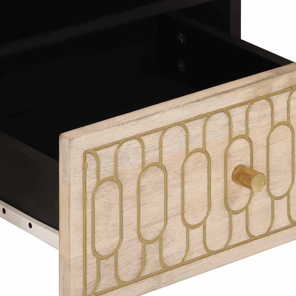 Coffee Table 80X54X40 Cm Solid Wood Mango Black Brown Honey Brown 80 Cm Brown 80