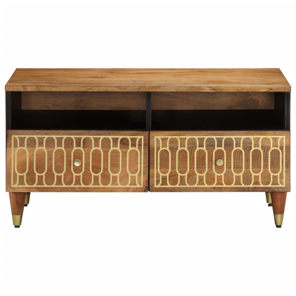 Coffee Table 80X54X40 Cm Solid Wood Mango Black Brown Honey Brown 80 Cm Brown 80