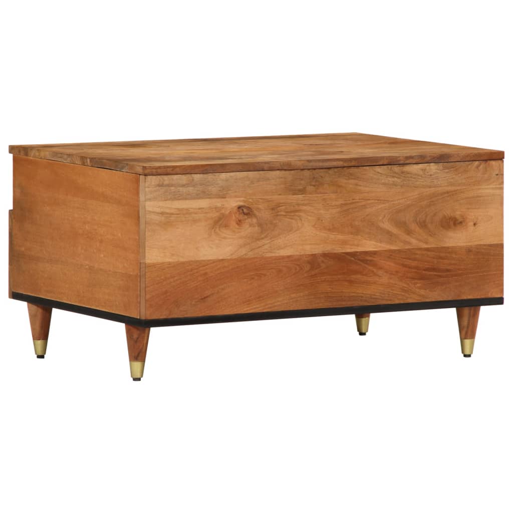Coffee Table 80X54X40 Cm Solid Wood Mango Black Brown Honey Brown 80 Cm Brown 80