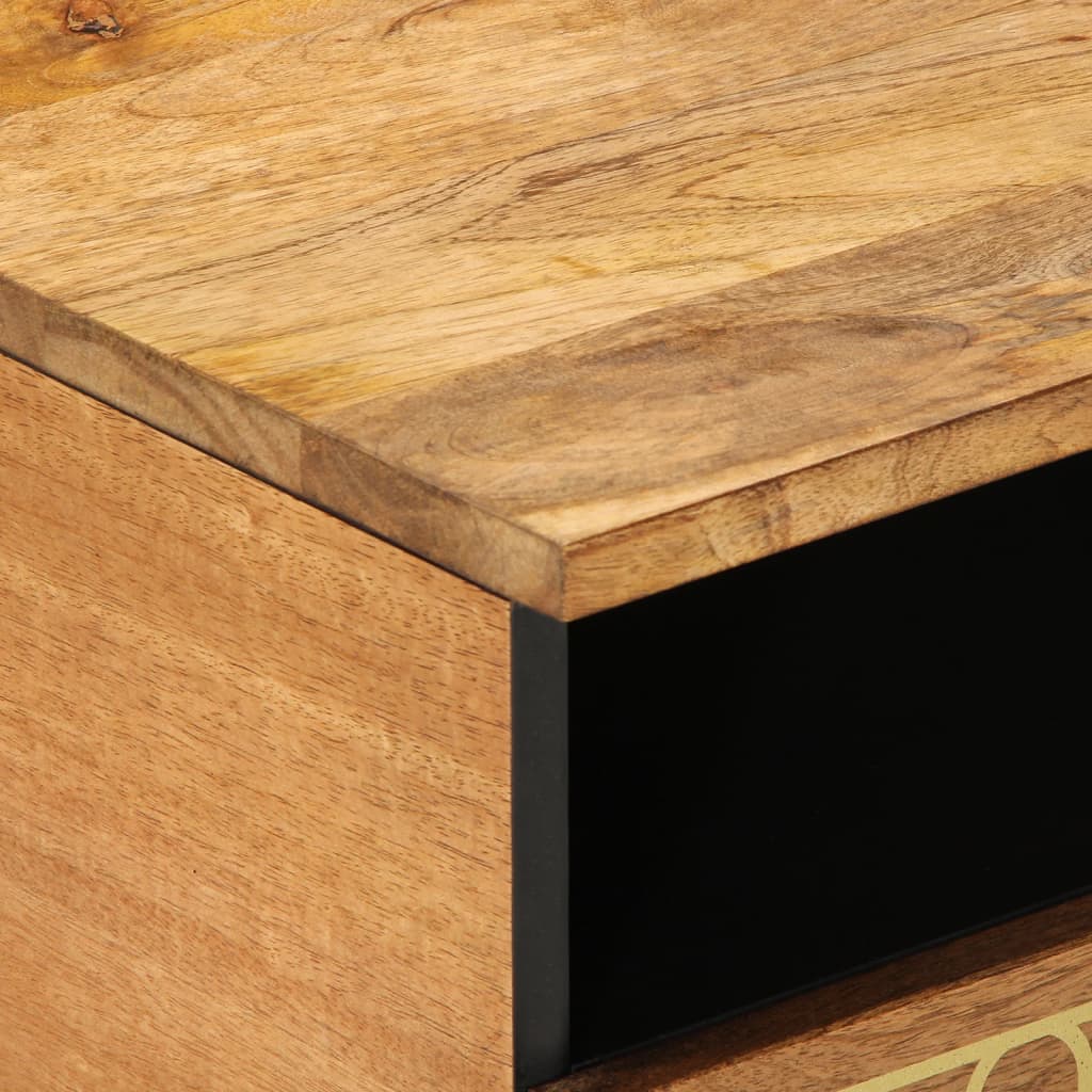 Coffee Table 80X54X40 Cm Solid Wood Mango Black Brown Honey Brown 80 Cm Brown 80